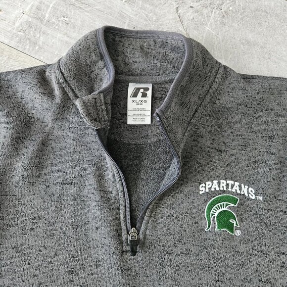 Russell Athletic Men Size XL Michigan State Spartans Gray College Pullover Top - Picture 2 of 16